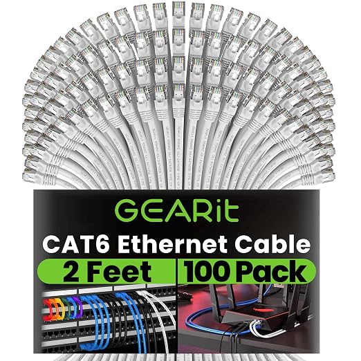 GEARit Cat 6 Patch Cables 2 ft White by GEARit
