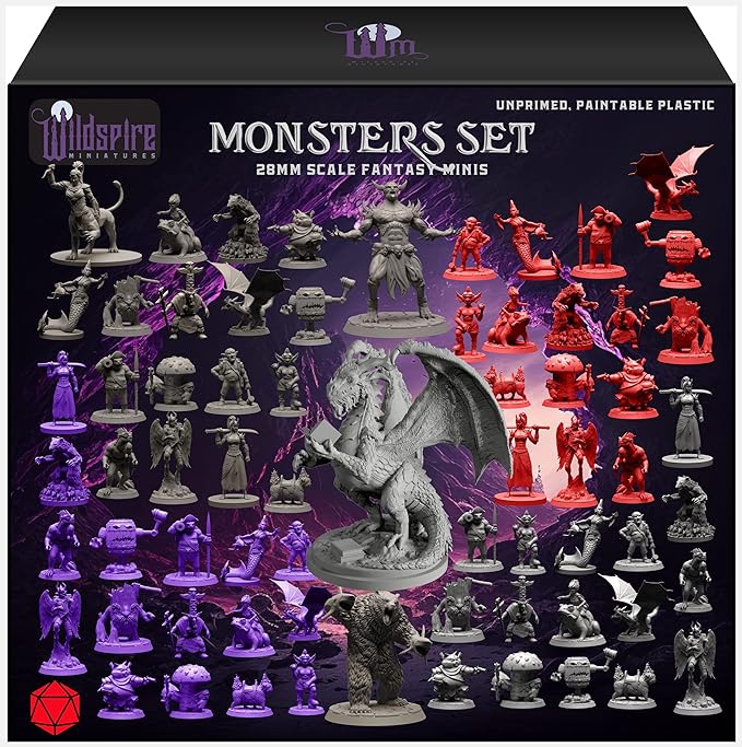 Fantasy Monsters & Bookish Dragon by WildspireMiniatures