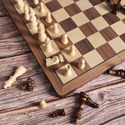 15" Wooden Chess Set with Magnetic Pieces - Image 6