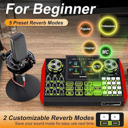 Podcast equipment bundle with live sound card audio mixer, podcast equipment - Image 3