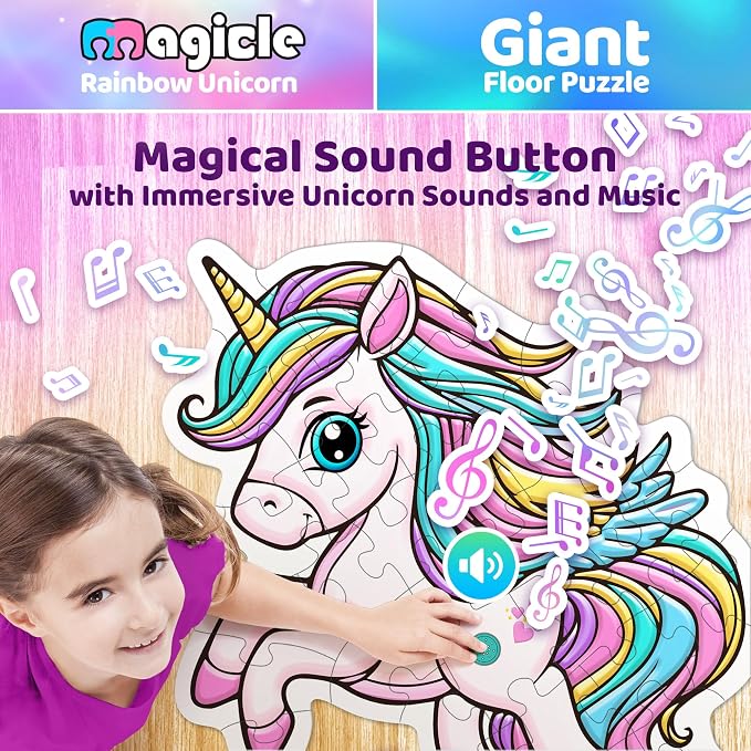 Rainbow Unicorn Giant Floor Puzzle - Image 2