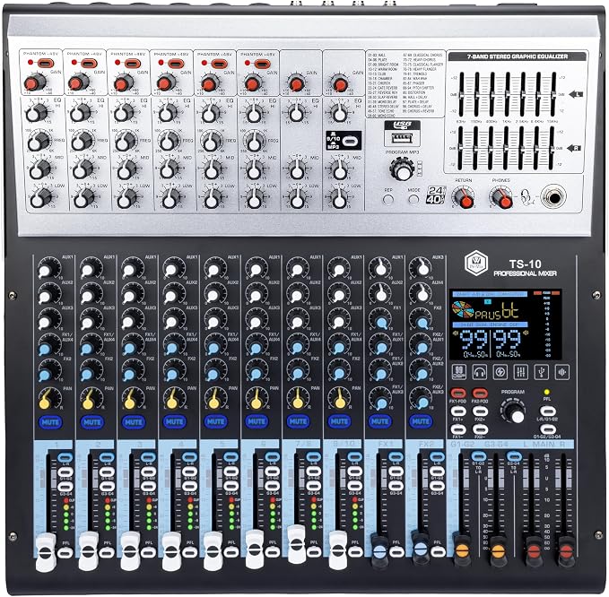 W IN-MIX Professional DJ Audio Mixer, 10 Channel by WIN-Mix