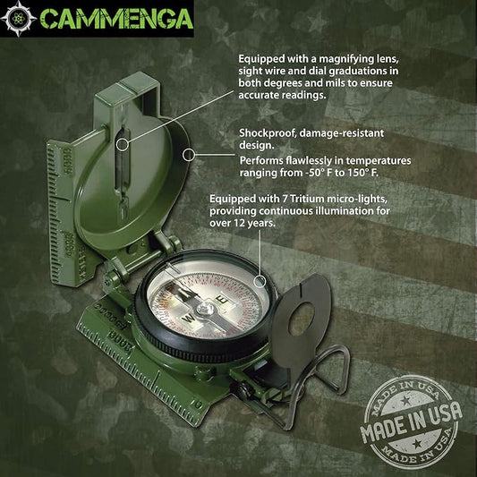 Cammenga Official US Military Tritium Lensatic Compass, Accurate Waterproof - Image 2