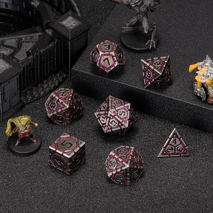 Metal DND Dice Set, Polyhedral Metallic Dice - Image 2