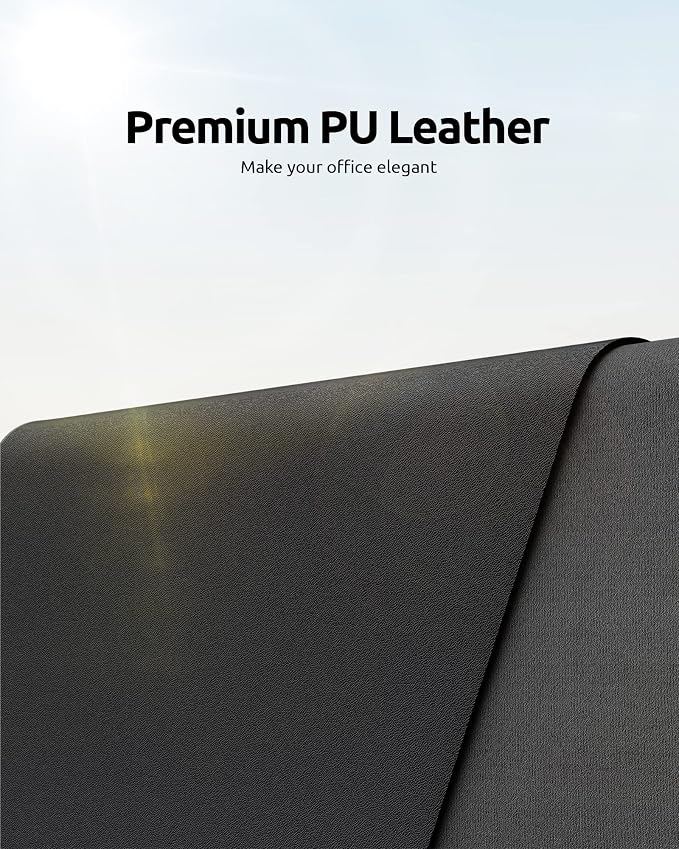 YSAGi Leather Office Desk Pad Protector, Large Mouse Pad, PU Leather, Laptop - Image 2