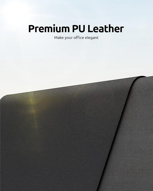 YSAGi Leather Desk Protector, Office Mat, Large Mouse Mat, Non-Slip PU Leather - Image 2