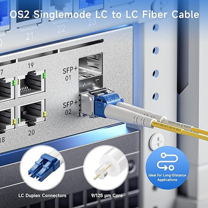 Cable Matters 5-Pack OS2 LC to LC Fiber Patch Cable - 2m / 6.6ft - Image 2