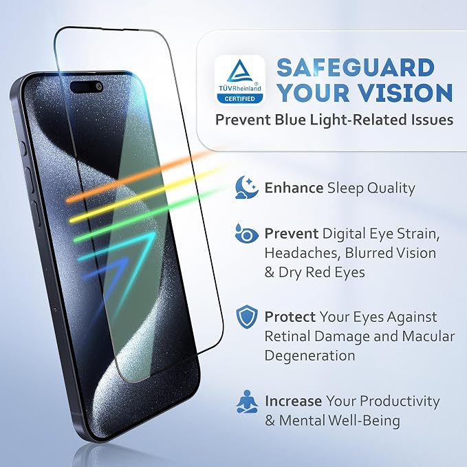 Deppa |2 Pack| for iPhone 16 Pro Max Anti-Blue Light Screen Protector '| - Image 2