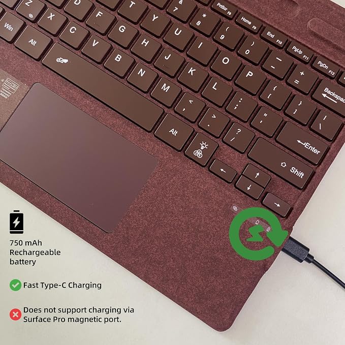 Keyboard for Microsoft Surface Pro Copilot+ / Pro 11 / Pro 10 / Pro 9 / Pro 8 / - Image 5