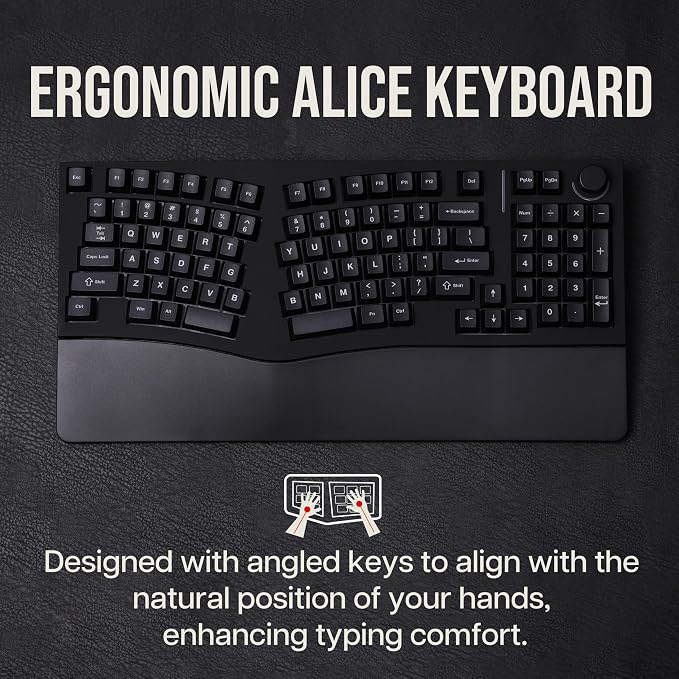 Feker Alice98 Ergonomic 98 Keys Custom Mechanical Keyboard, VIA Programmable - Image 4