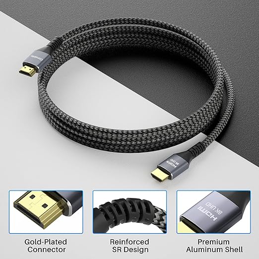 8K HDMI 2.1 Cable 6.5FT/2M, Real Certified 48Gbps Ultra High Speed HDMI® Cable - Image 2