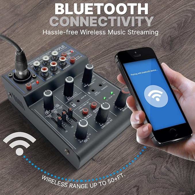 Pyle 3-Channel Professional Wireless DJ Audio Mixer - Image 5