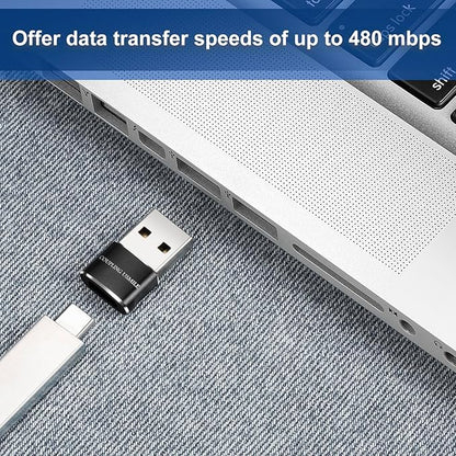 USB to USB C Adapter 4 packs for iPhone Fast Charging, Transfer and Type C OTG - Image 2