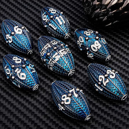 ARUOHHA DND Metal Dice Black Blue Dragons Egg Dice - Image 6