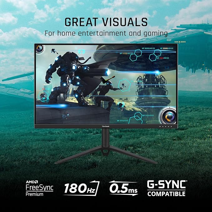 ViewSonic VX2728J-2K 27 Inch Gaming Monitor 1440p 180hz 0.5ms IPS w/FreeSync - Image 2