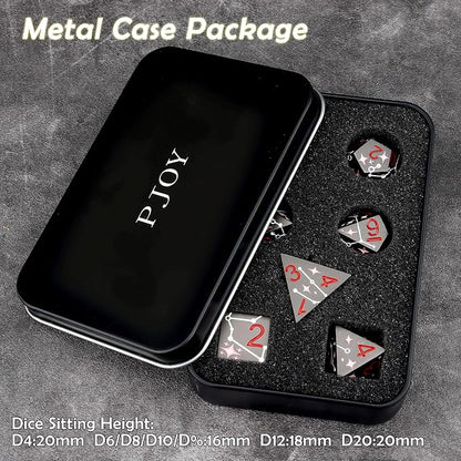 PJOY Metal Dice Set D&D Star Dice Set DND Polyhedral Dice - Image 6
