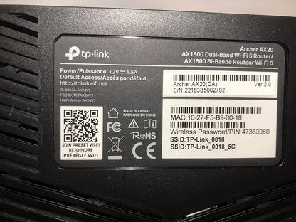 TP-Link Archer AX20 AX1800 Smart Dual-Band Wi-Fi 6 Router - Image 6