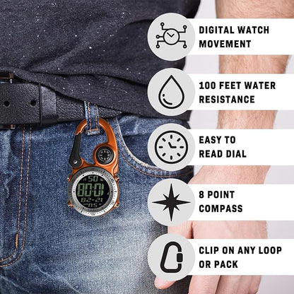 Dakota Digital Backpacker Clip, Fob and Pocket Watch, Timer and Dual Time - Image 2