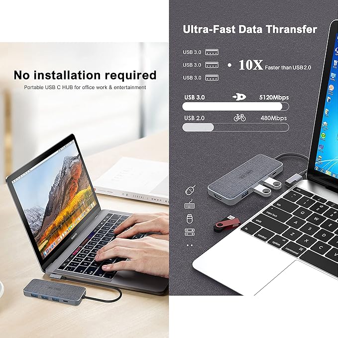 USB C Hub, ZSIMC 7-in-1 Docking Station Multiport Adapter - Image 6