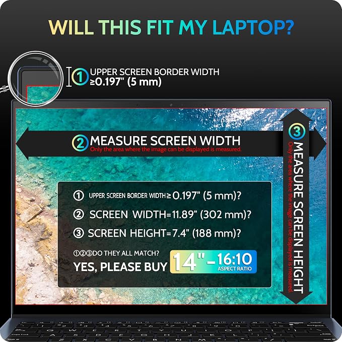 Magnetic Laptop Privacy Screen 14 inch - Image 4