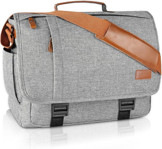 ESTARER Messenger Bag 17-17.3 Inch, Men's Computer Bag Water-resistant Canvas by ESTARER