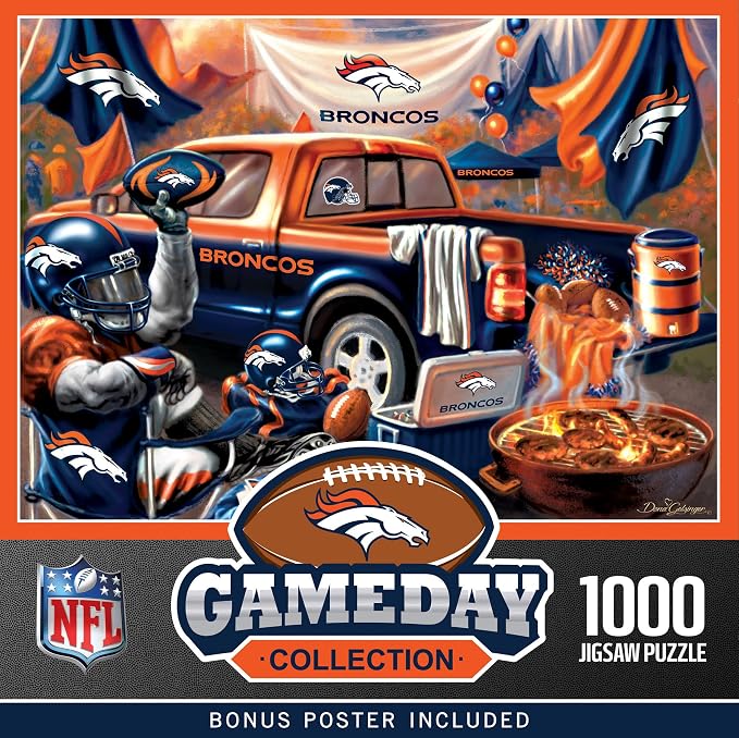 MasterPieces - 1000 Piece Jigsaw Puzzle, NFL Denver Broncos, Fun by MasterPieces
