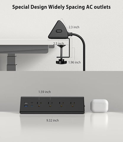 Jgstkcity Desk Clamp Power Strip, 20W Fast Charging Station, Surge Protector - Image 7