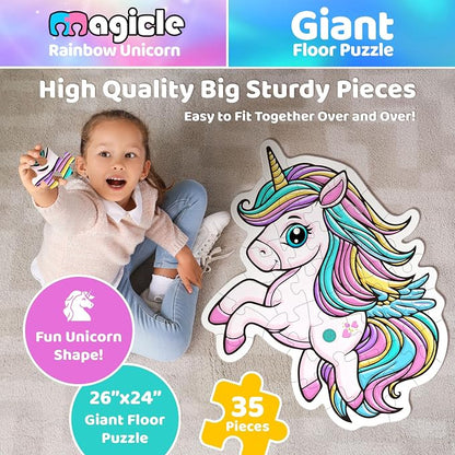 Rainbow Unicorn Giant Floor Puzzle - Image 3