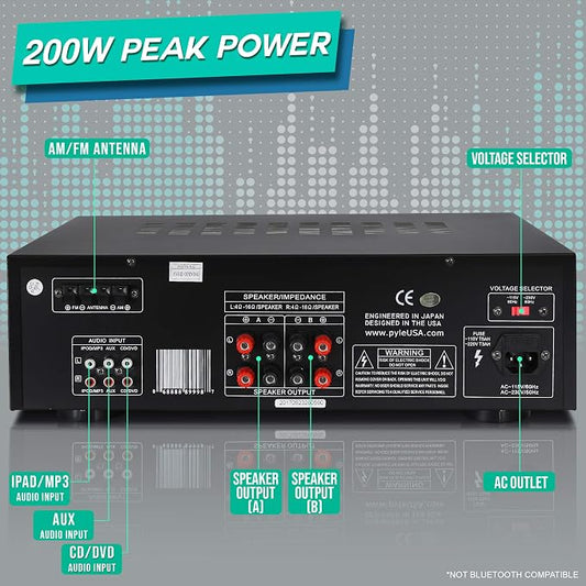 Pyle 200W Home Audio Power Amplifier - Image 2