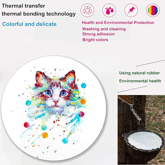 Watercolor Cat Mouse pad Computer Mousepad Personalized Design Mouse Pads - Image 3