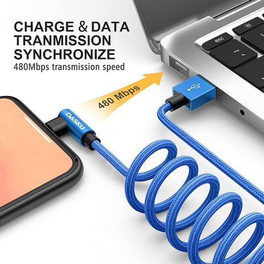 90 Degree iPhone Charger 10FT 2Pack USB Lightning Cable 10 Foot Right Angle - Image 2
