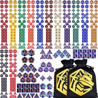 Extended RPG Dice Set 15 x 31 Polyhedral Dice by Amiven