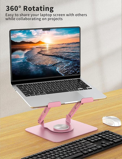 SOUNDANCE Laptop Stand with 360° Rotating Base, Ergonomic Computer Riser - Image 2