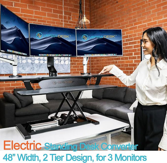 VERSADESK® PowerPro™ 48” x 24” Extra Wide Electric Sit-to-Stand Desk Converter - Image 2