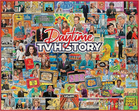 White Mountain Daytime TV History Puzzle 1000 Piece Retro Collage Jigsaw Puzzle by WhiteMountain