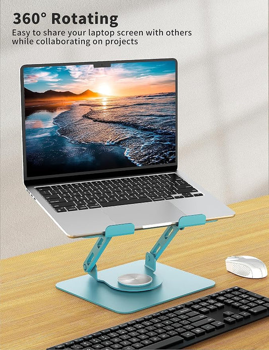 SOUNDANCE Laptop Stand with 360° Rotating Base, Ergonomic Computer Riser - Image 2