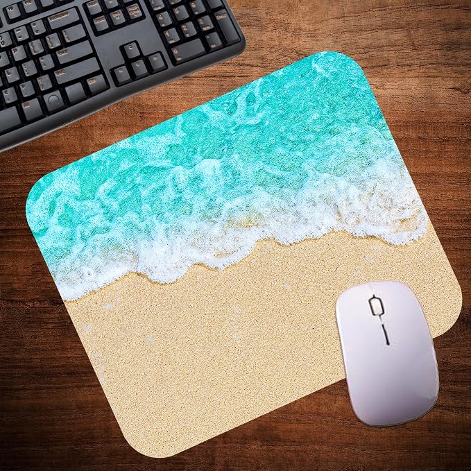 Coastal Shoreline Waves Sandy Beach Theme Mouse Pad Mat Mousepad - Image 4