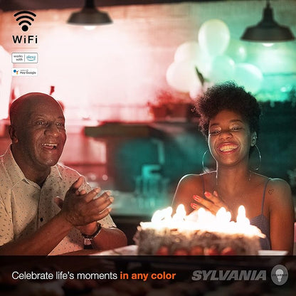 SYLVANIA Wifi LED Smart Light Bulb, 60W Equivalent Full Color and Tunable White - Image 4